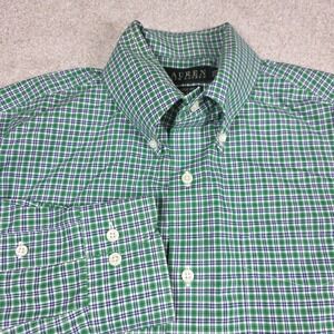 Lauren Ralph Lauren Shirt Men's 15 1/2 32/33 Classic Fit Green Plaid Button Down